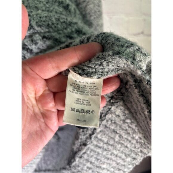 Anthropologie Angel Of The North Wool Cabled Boucle Sweater M Gray - Picture 10 of 15